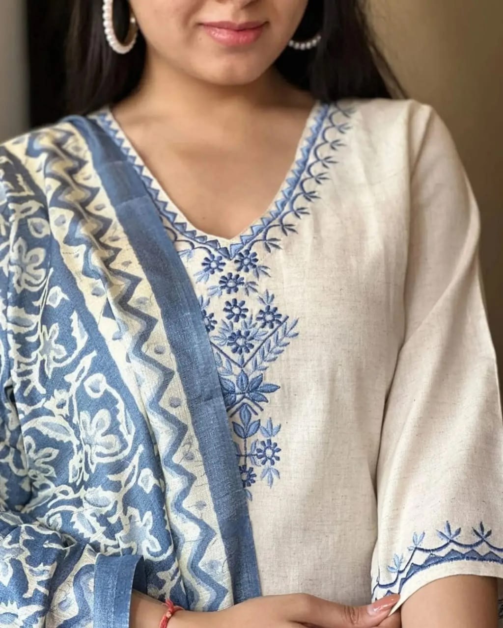 Indigo Breeze – Premium Khadi Cotton Set