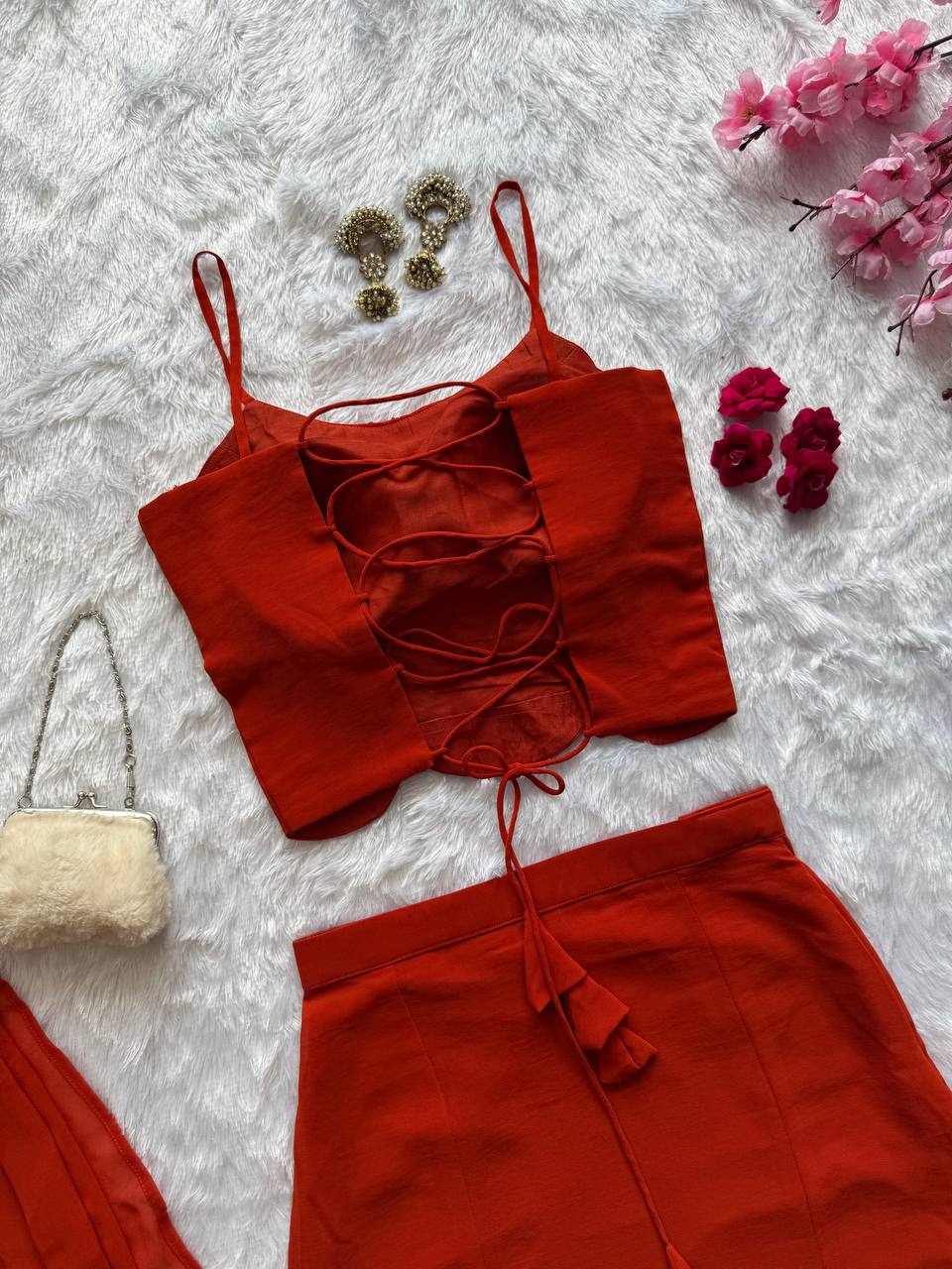 Burning orange Lehenga