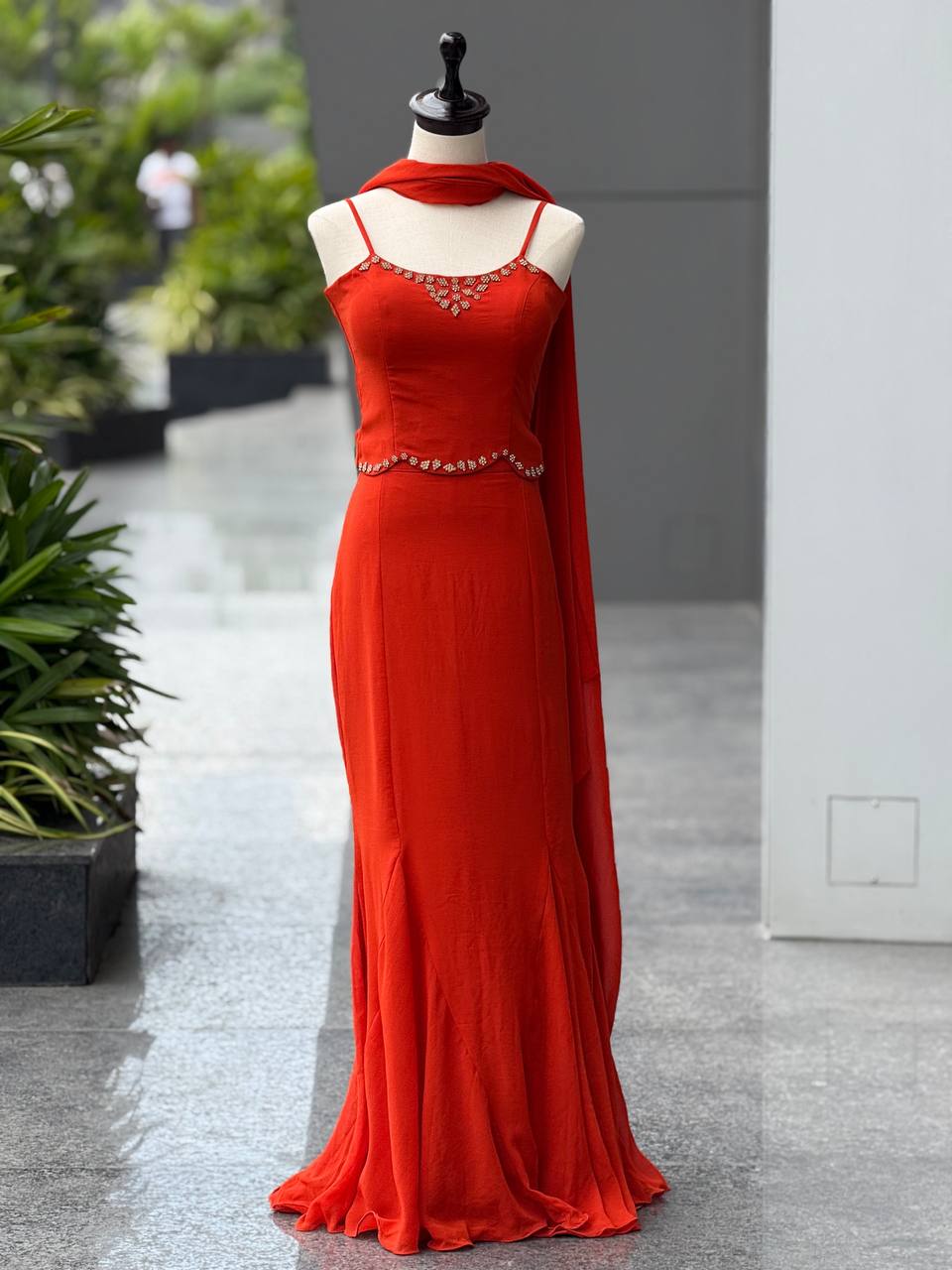 Burning orange Lehenga