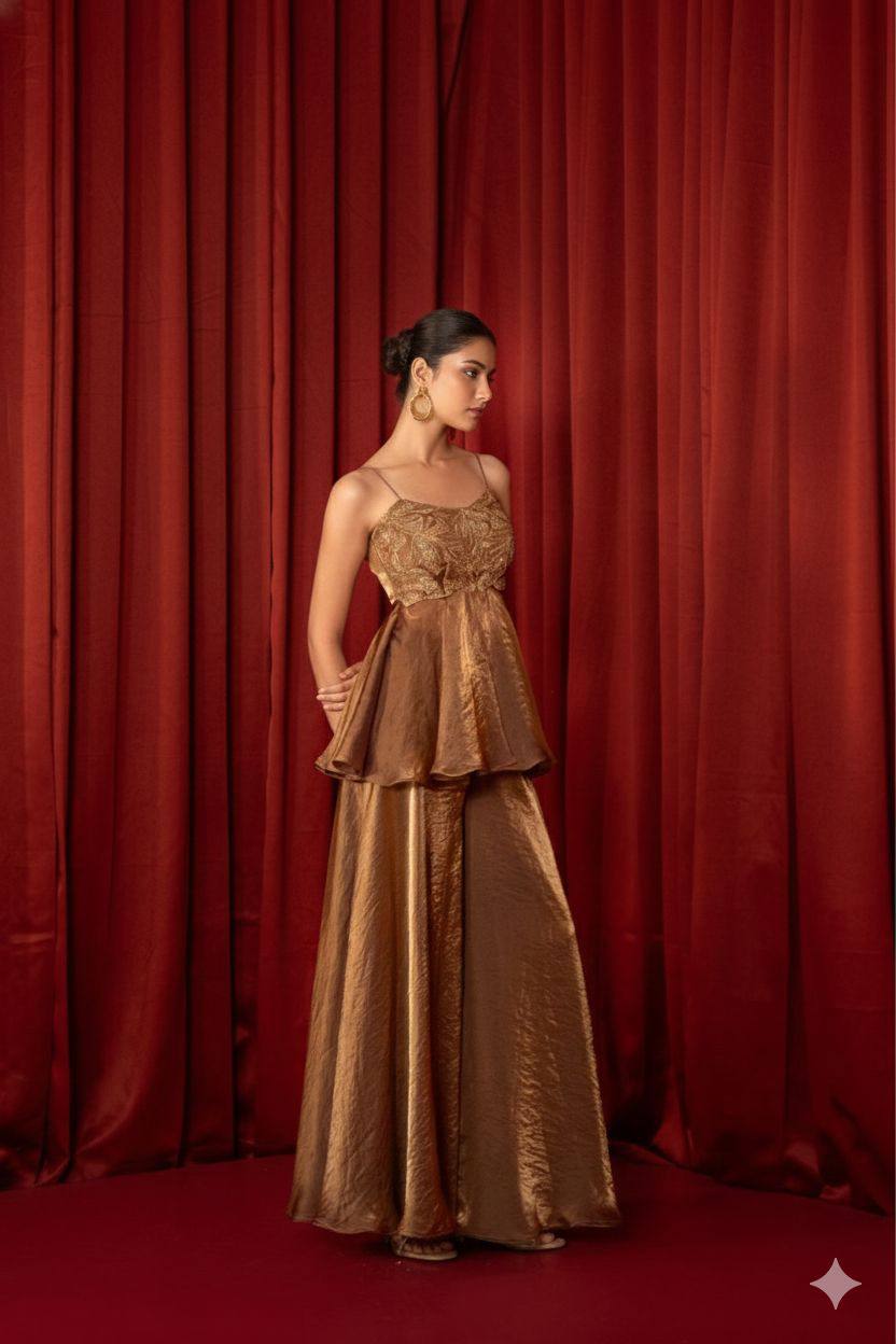 Molten Gold Pallazo Set